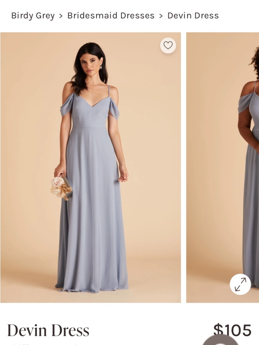 Birdy Grey Off-Shoulder Maxi Dress in Dusty Blue